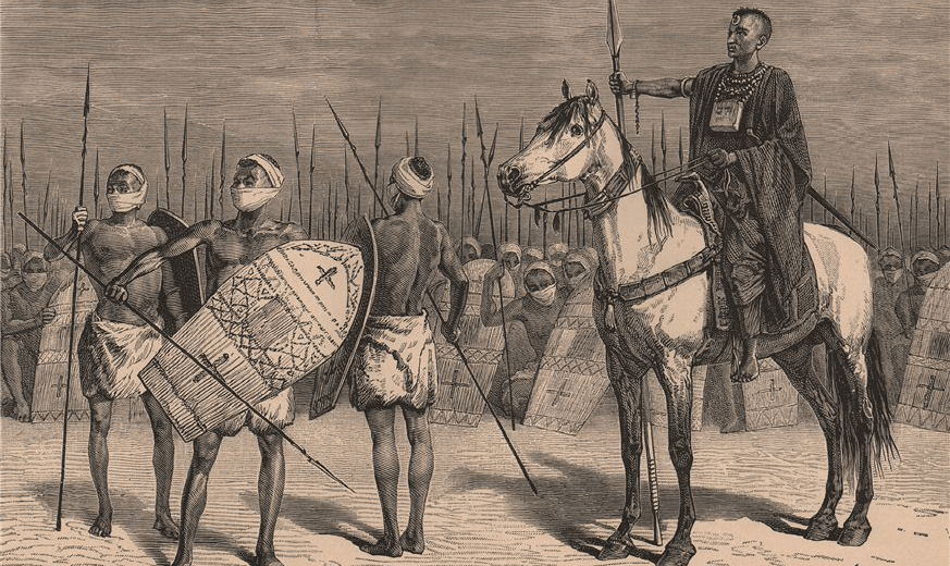 Groupe de guerriers Kanembu, gravure publiée en 1892.
