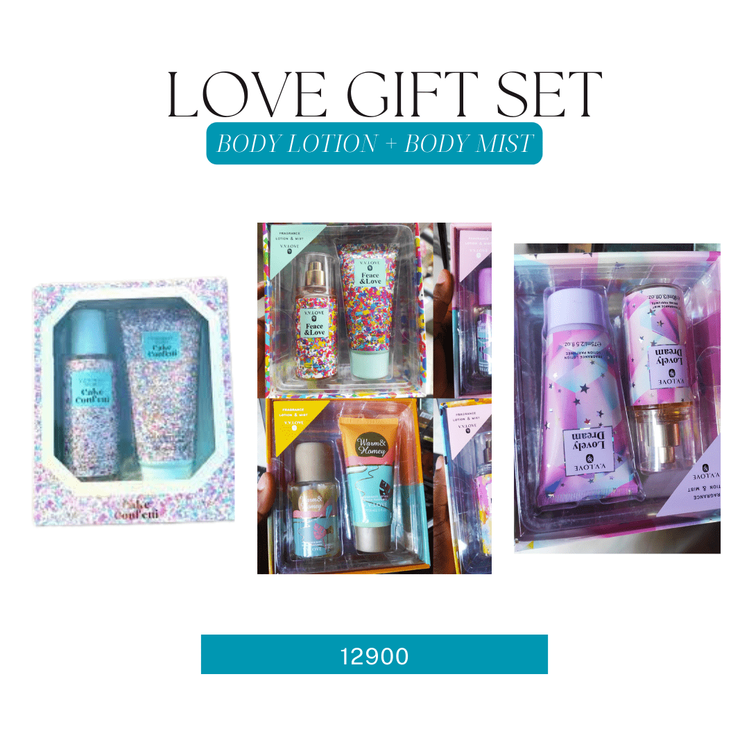 A Beautiful Gift Set Of Shower Gel And Perfume