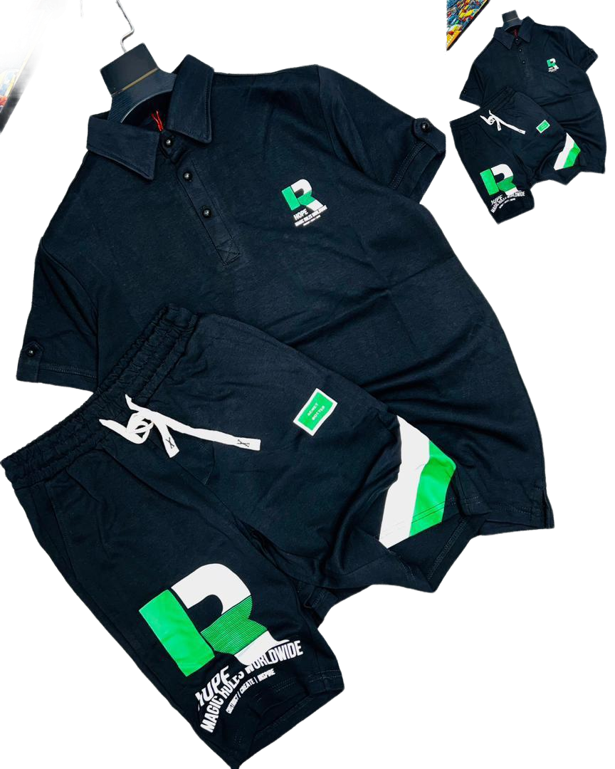 Men's Casual Polo and Shorts Sports Set