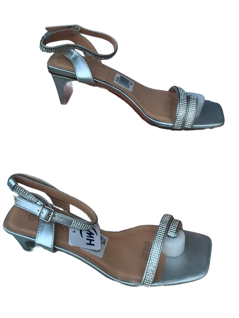 Women's Mid-Heel Rhinestone-Embellished Evening Sandals