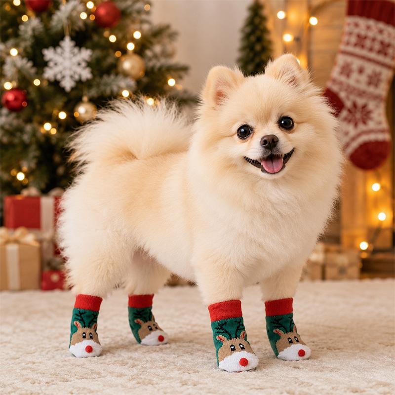 Christmas Dog Socks | Non-Slip Paw Protectors