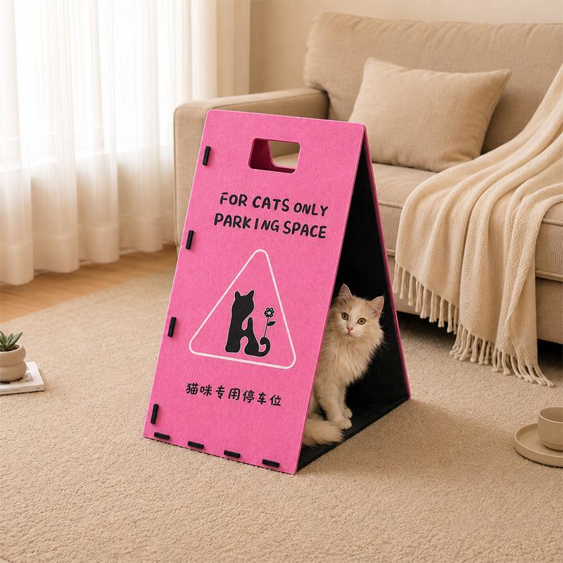 Felt Cat Scratcher House | Semi-Enclosed Cat Hideaway