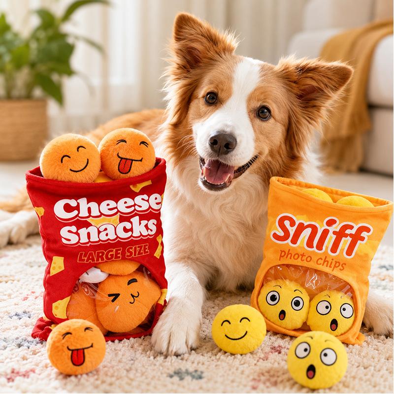 Plush Squeaky Dog Toy | Interactive Treat-Hiding Puzzle