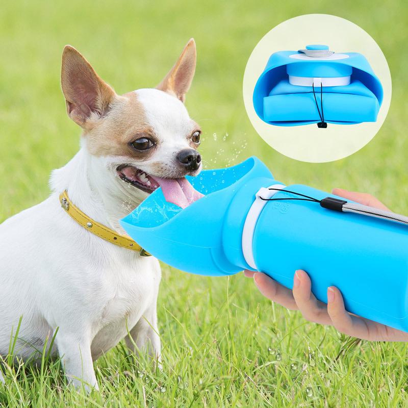 Portable Dog Water Bottle | 550ml Foldable Travel Cup