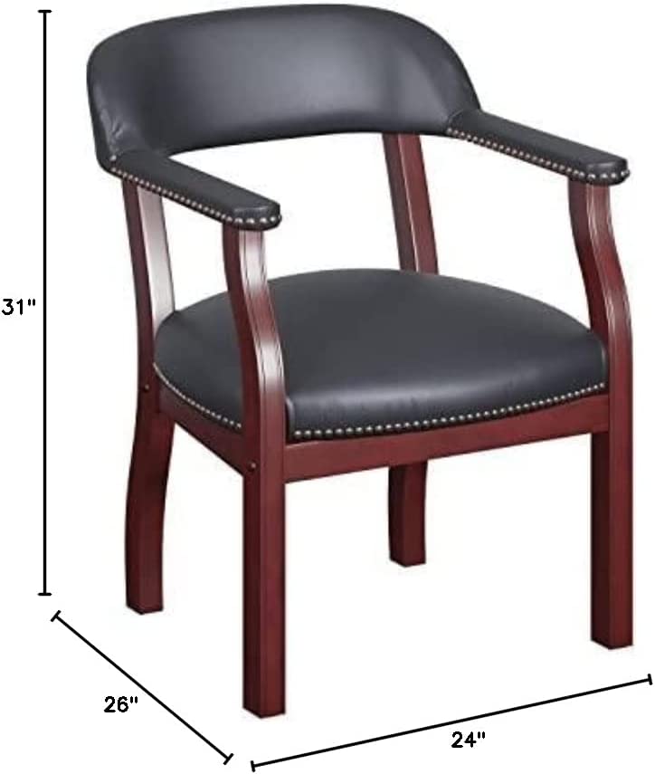 The Homeseka Chair In Black Vinyl offers a traditional look with classicβ¦