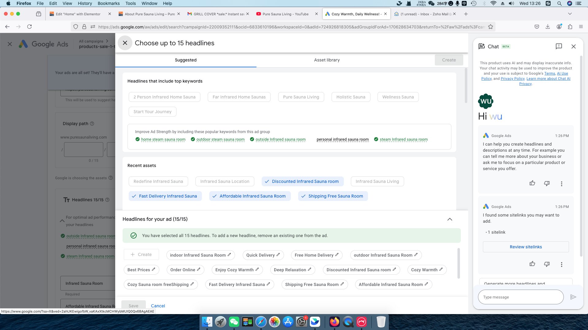 6添加广告里的15个headlines