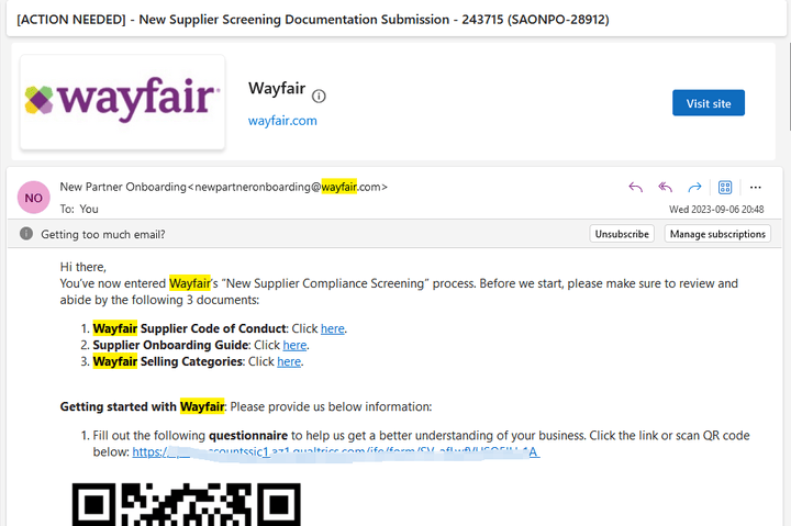 wayfair平台申请时候所有的信息通过以后会要求学习