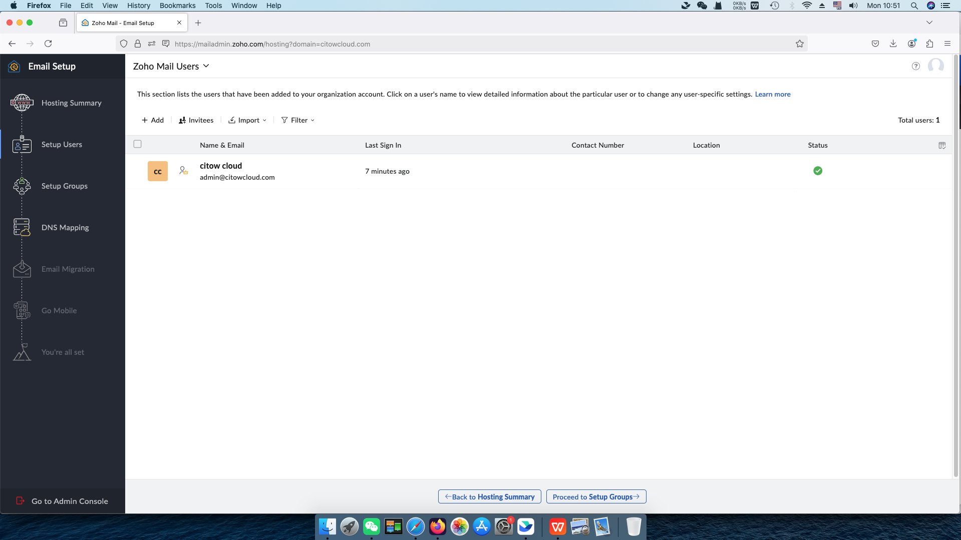给设置的zoho企业邮箱添加一个邮箱账户
