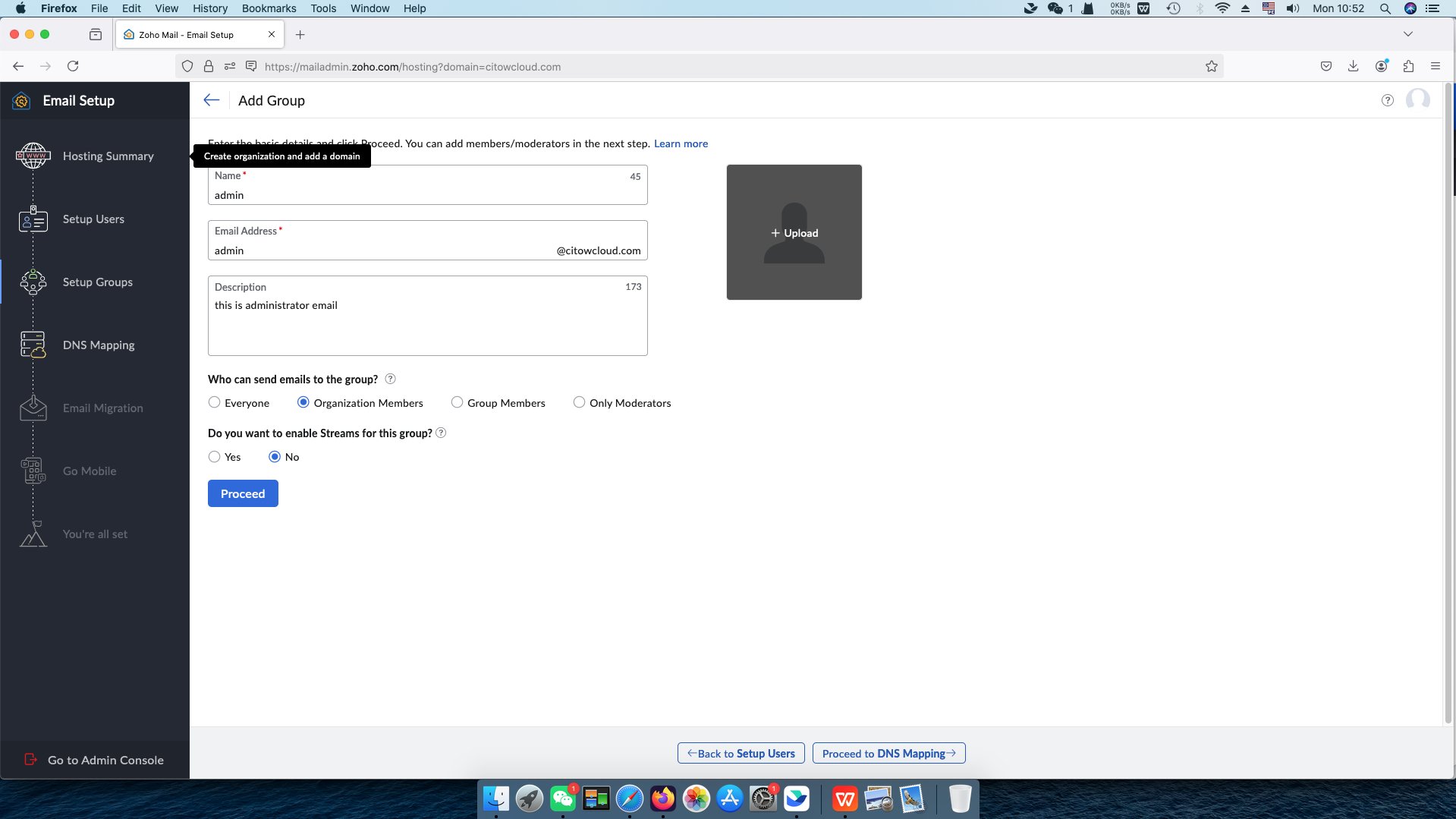 zoho企业邮箱设置添加一个邮箱组