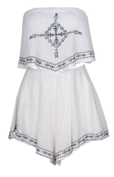 White Embroidery Bandana Bandeau Set