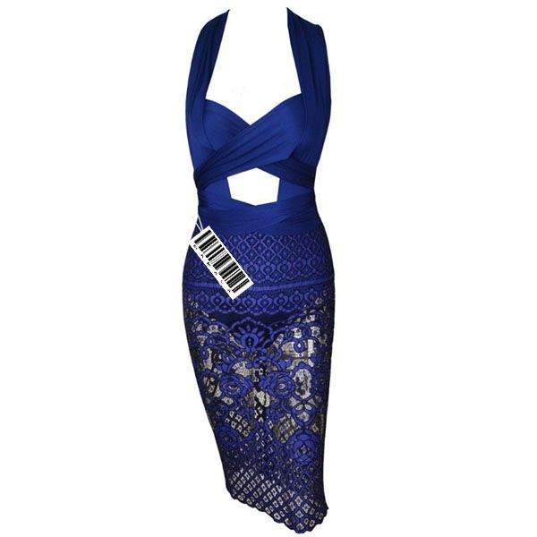 Royal Blue Lace Changeable Straps Dress