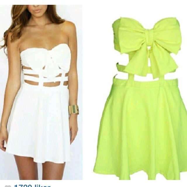 Bow cute dress White