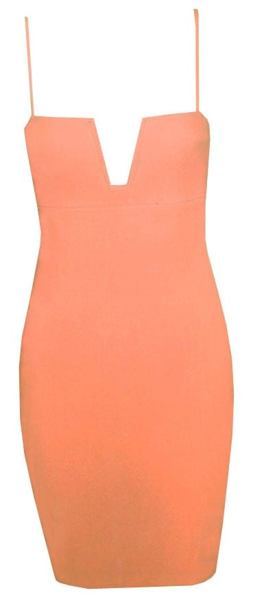 Deep V Bodycon Dress Fuchsia