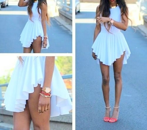 Irregular fashion halter dress