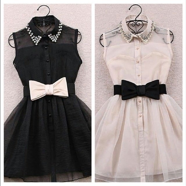 Beige Pearl diamond lapel sleeveless chiffon gauze tutu Belt Black
