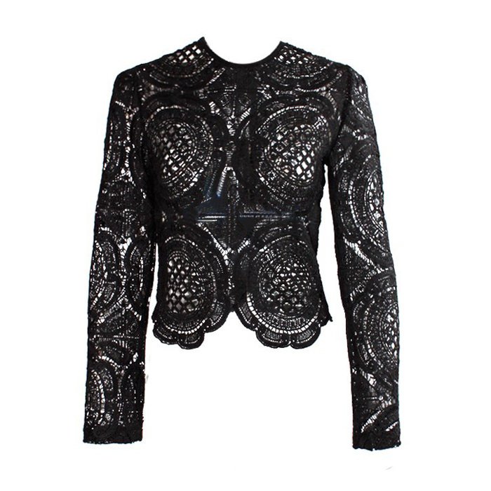 Black Crochet top Cotton Lace