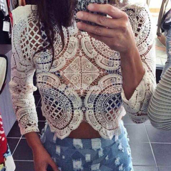White Crochet top Cotton Lace