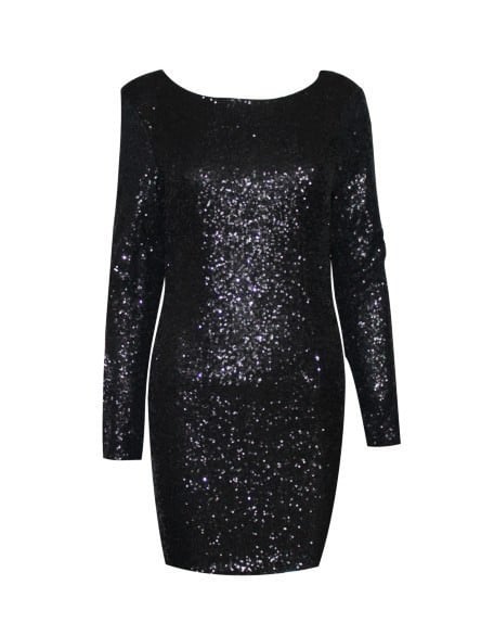 Sequined Fashion major Halter back dress long sleeve