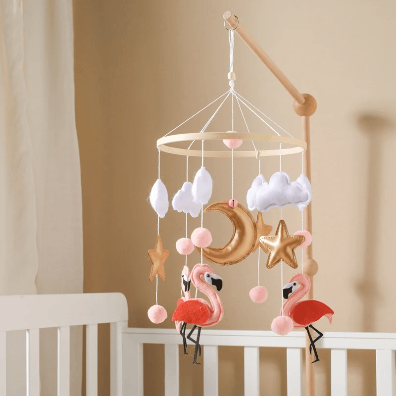 Crib Mobile for Baby Girls Pink Flamingo Nursery Mobile