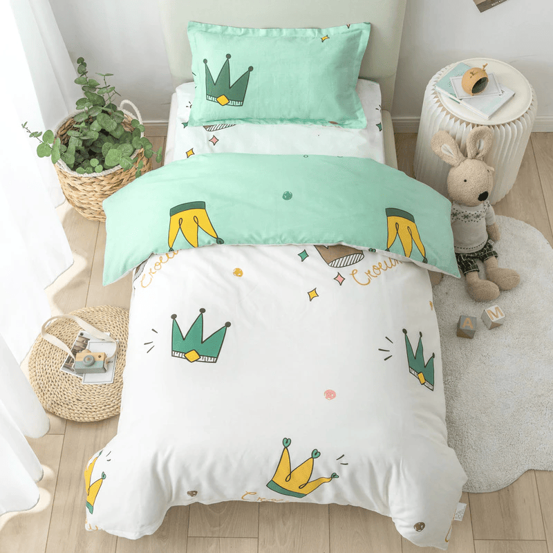 Crown Bedding set 3-Piece Organic Cotton Fits Crib and Toddler
