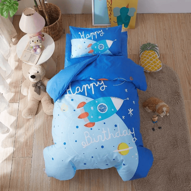 Happy Birthday Space Bedding set 3-Piece Organic Cotton