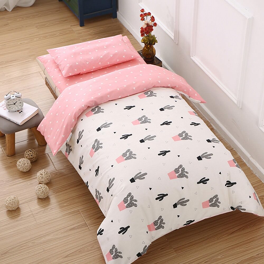 Pink Cactus Bedding set 3-Piece Cotton Crib and Toddler