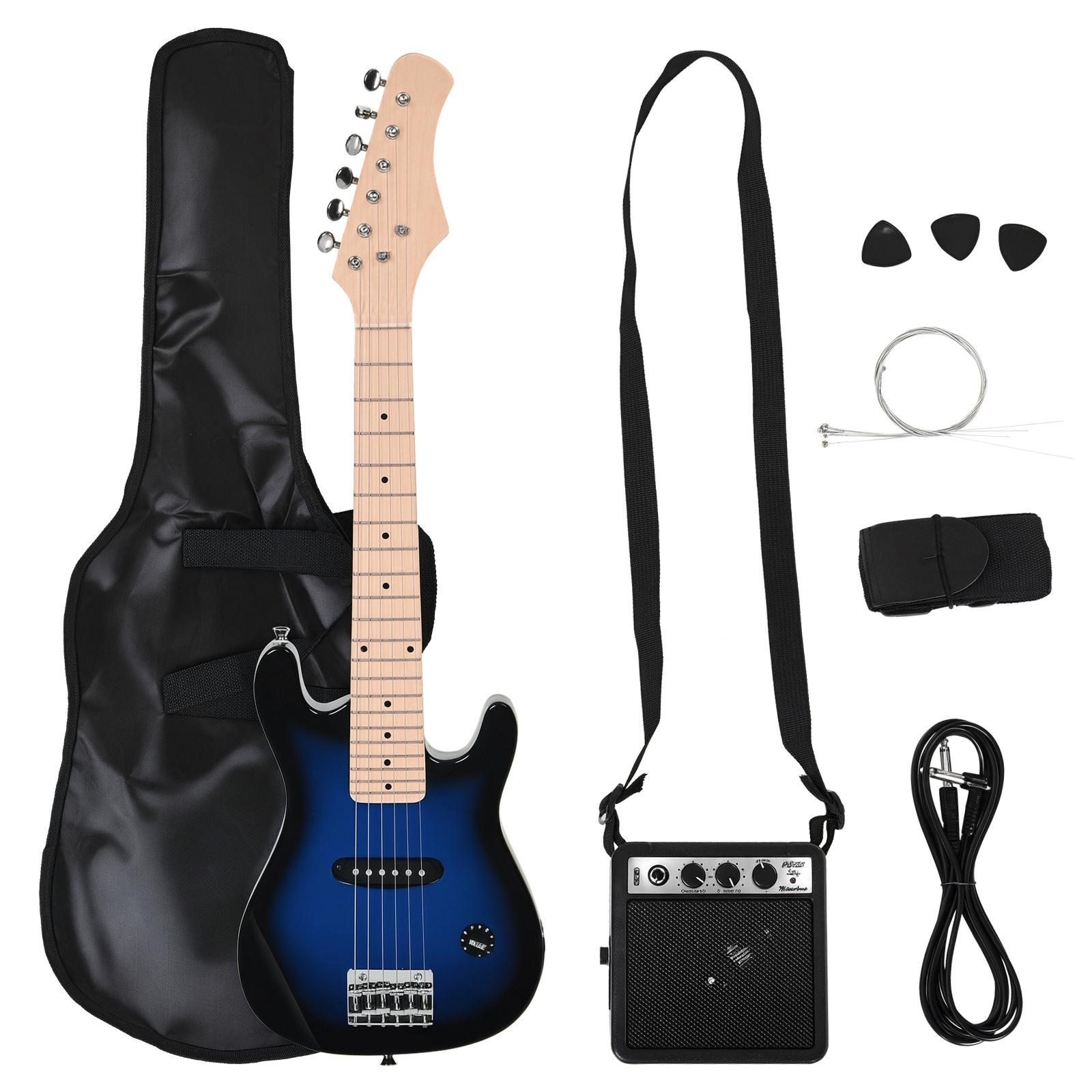 30 Inch Blue Electric Guitar Starter Kit with 5W Amp