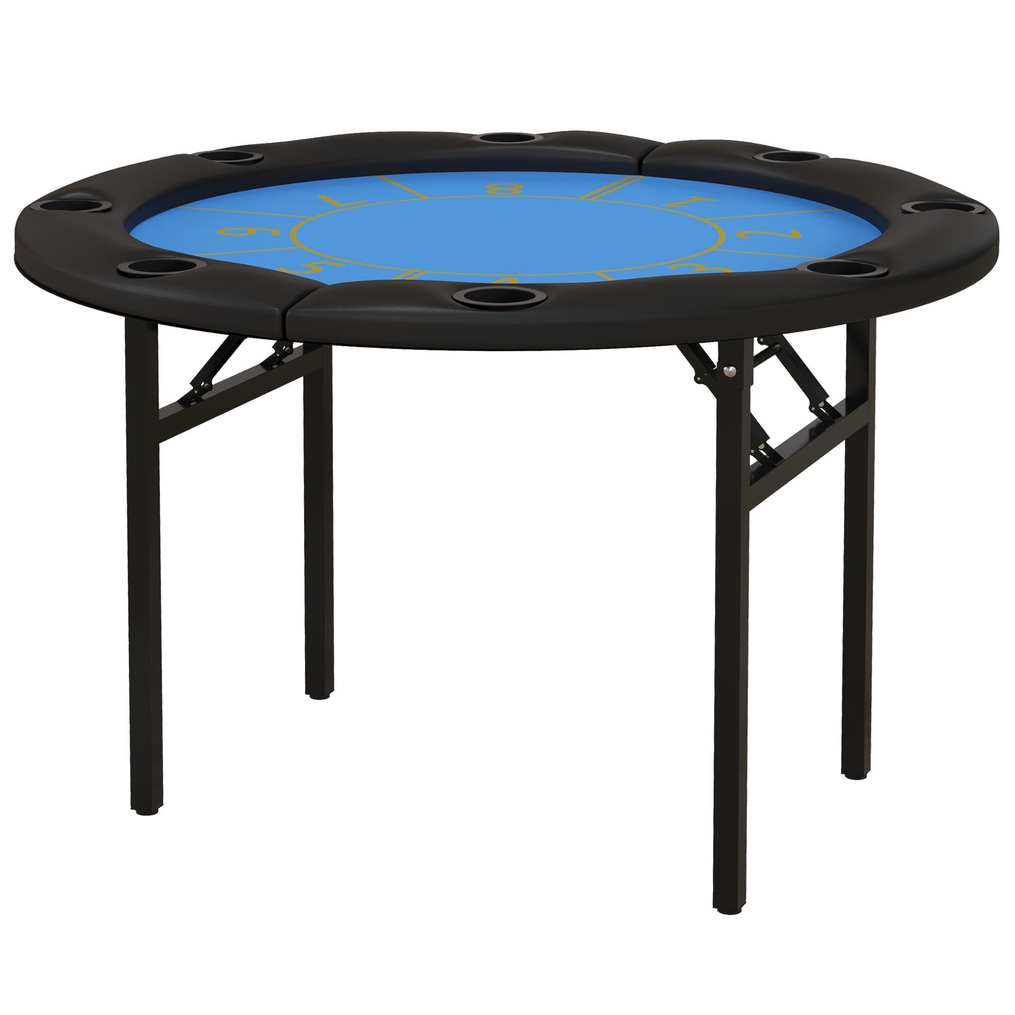 47 inch folding poker table with Felt Surface for Eight Players