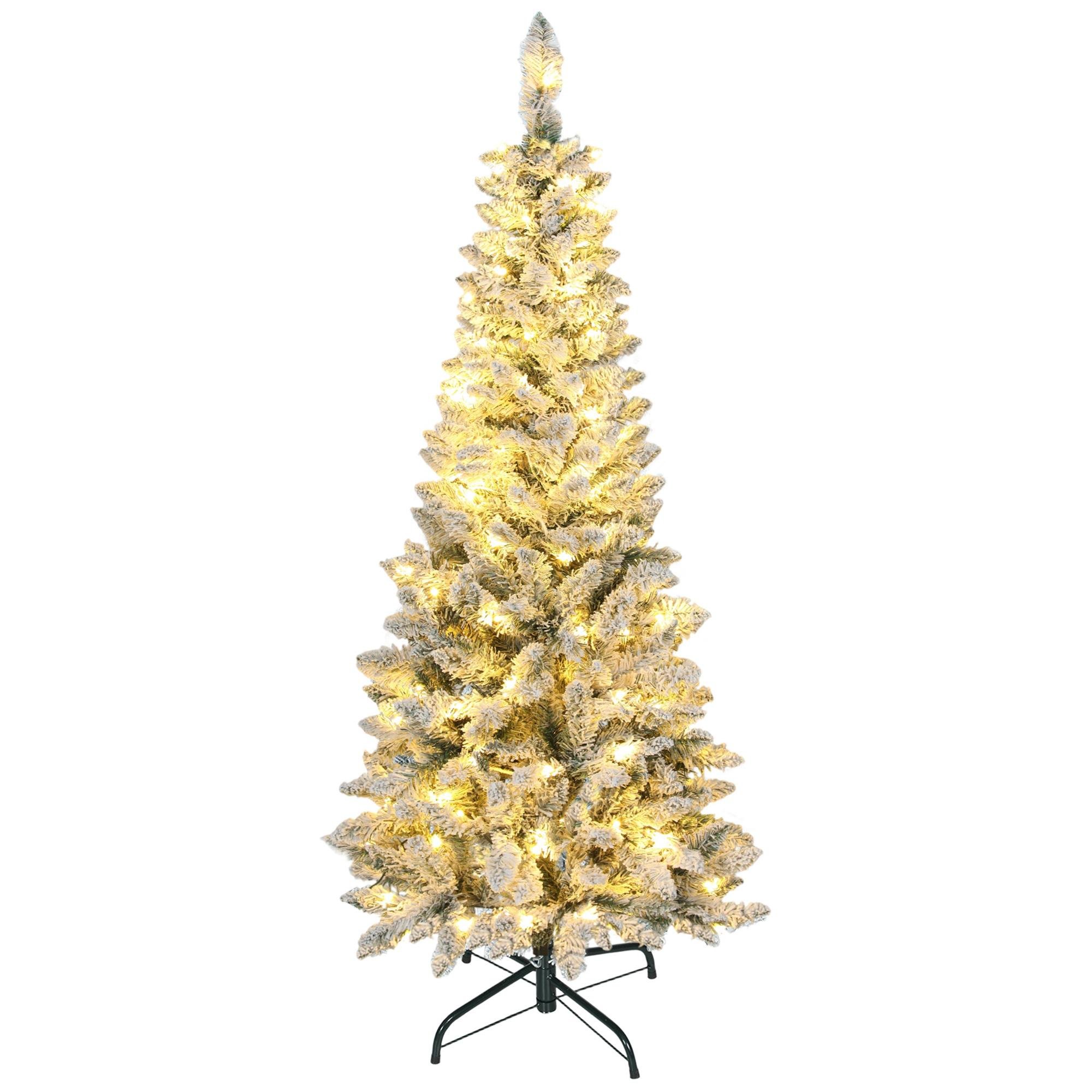 5ft Prelit Flocked Tree with Dual-Colour LED Lights