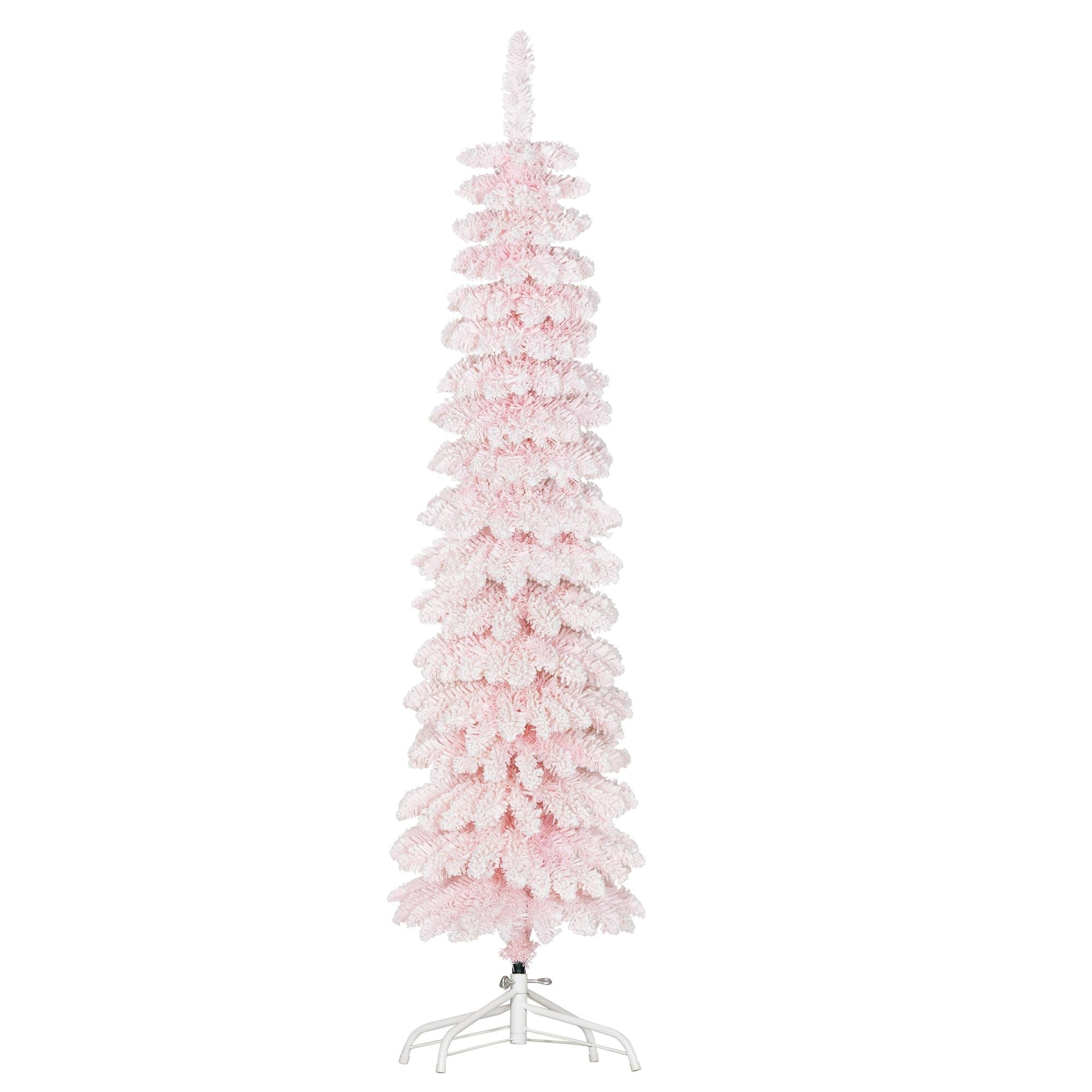5 ft pink snow tree with 301 branch tips for indoor holiday decor