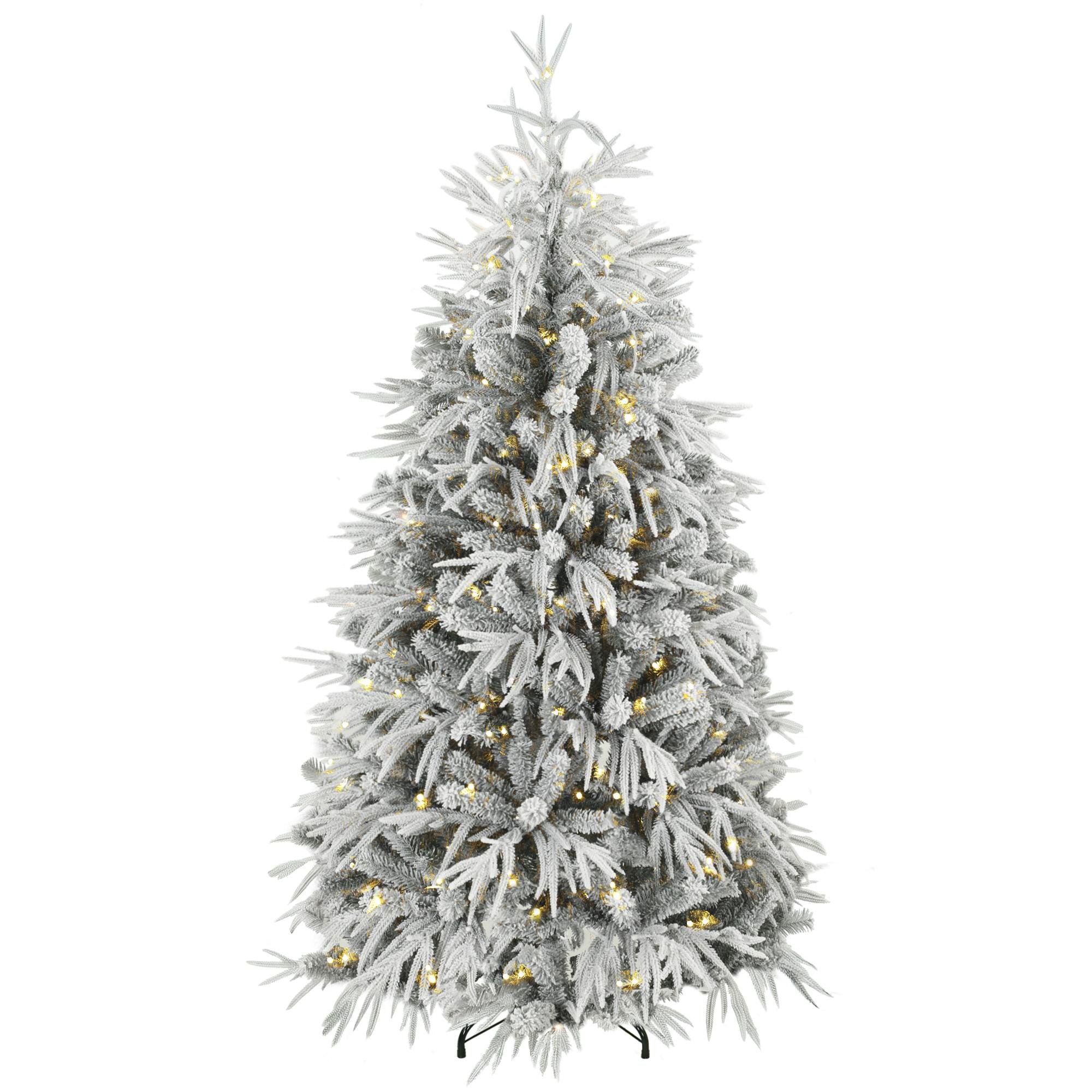 6 ft Flocked Norfolk Tree with 250 Warm White LEDs