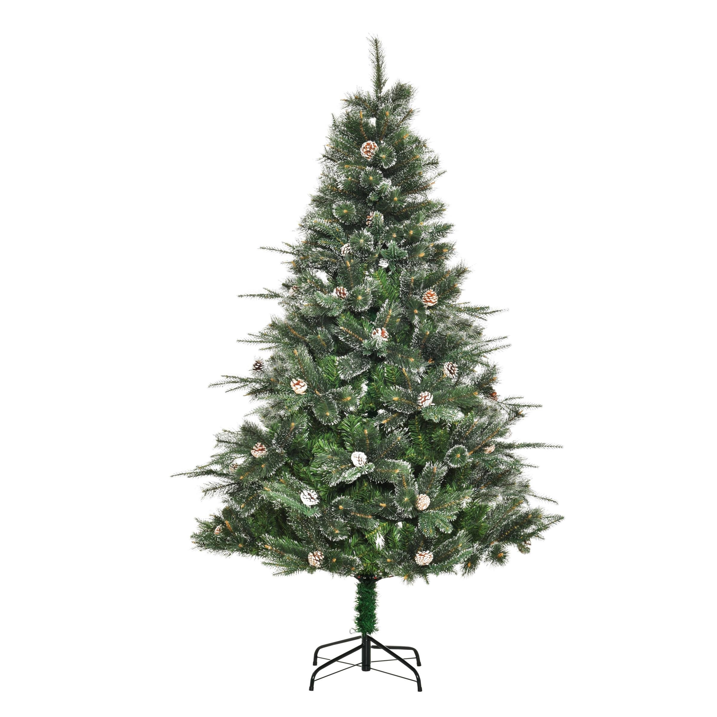 6ft Snow Dipped Pinecone Tree with Auto-Open Branches