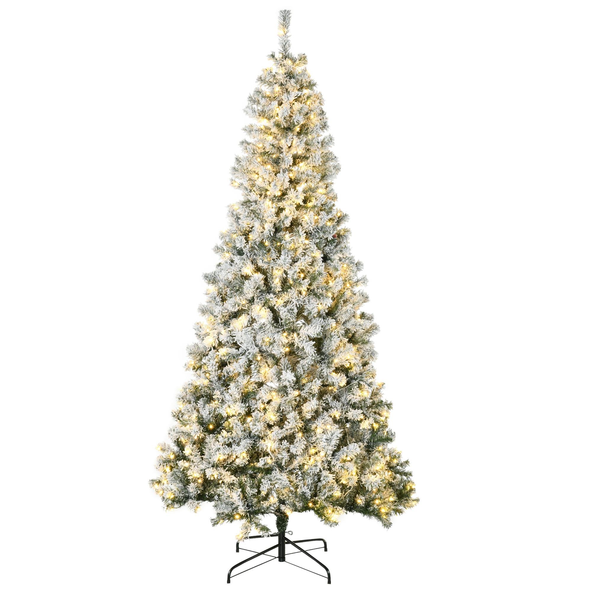 7.5 ft Snow Flocked Tree with 500 Warm White LEDs