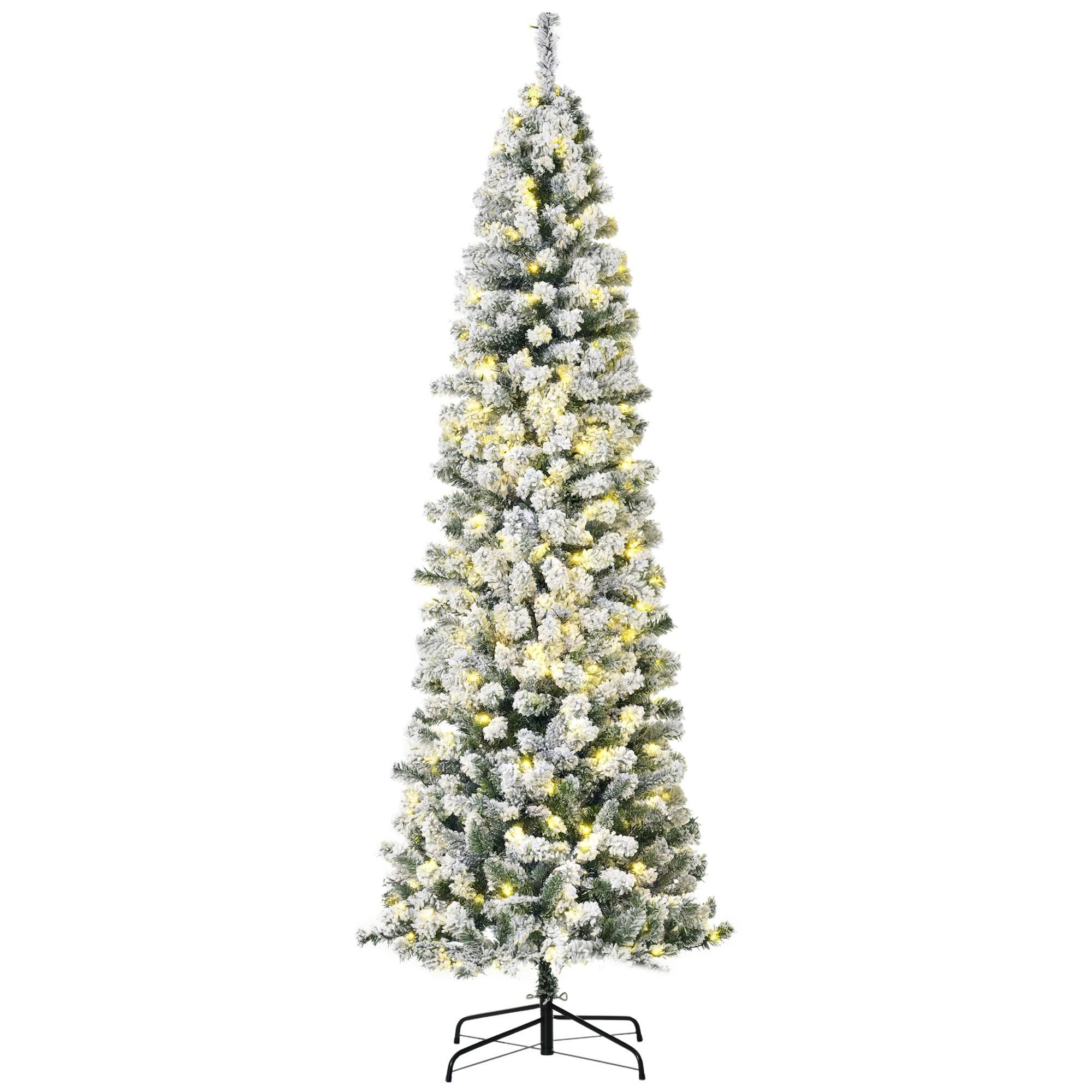 7.5 Ft Prelit Flocked Tree with 350 Warm White LEDs