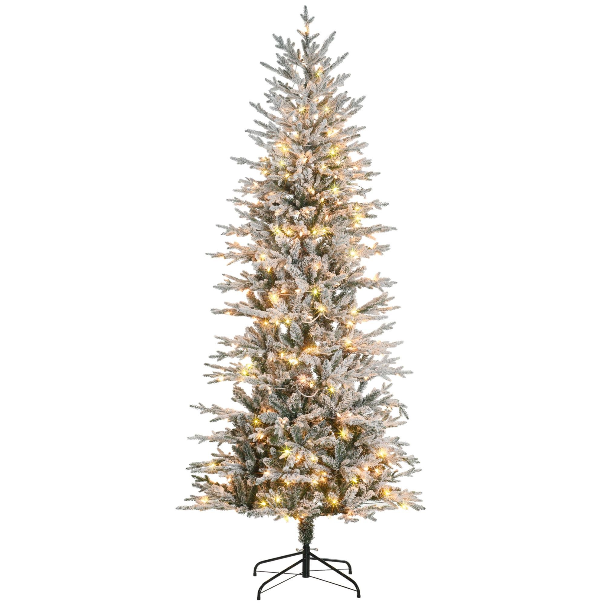 7.5 ft Flocked Pre-Lit Tree with 350 Clear Lights