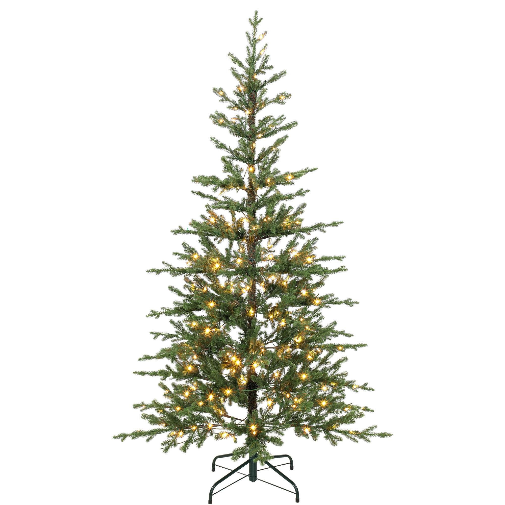 7 ft sparse PE tree with 300 warm white LED lights