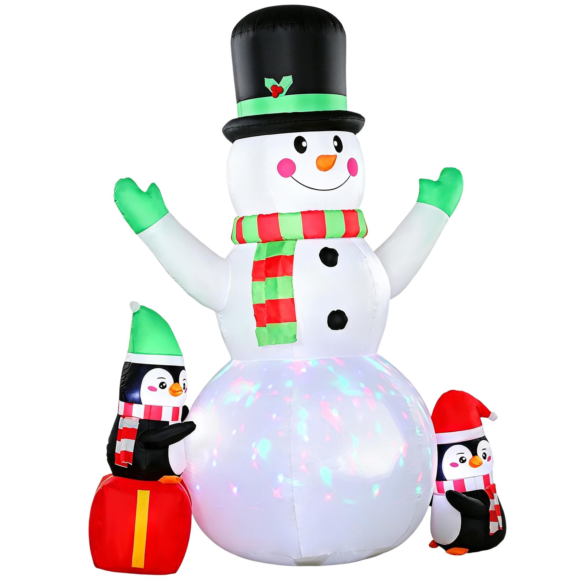 8ft Musical Snowman Inflatable with Colourful LED Lights
