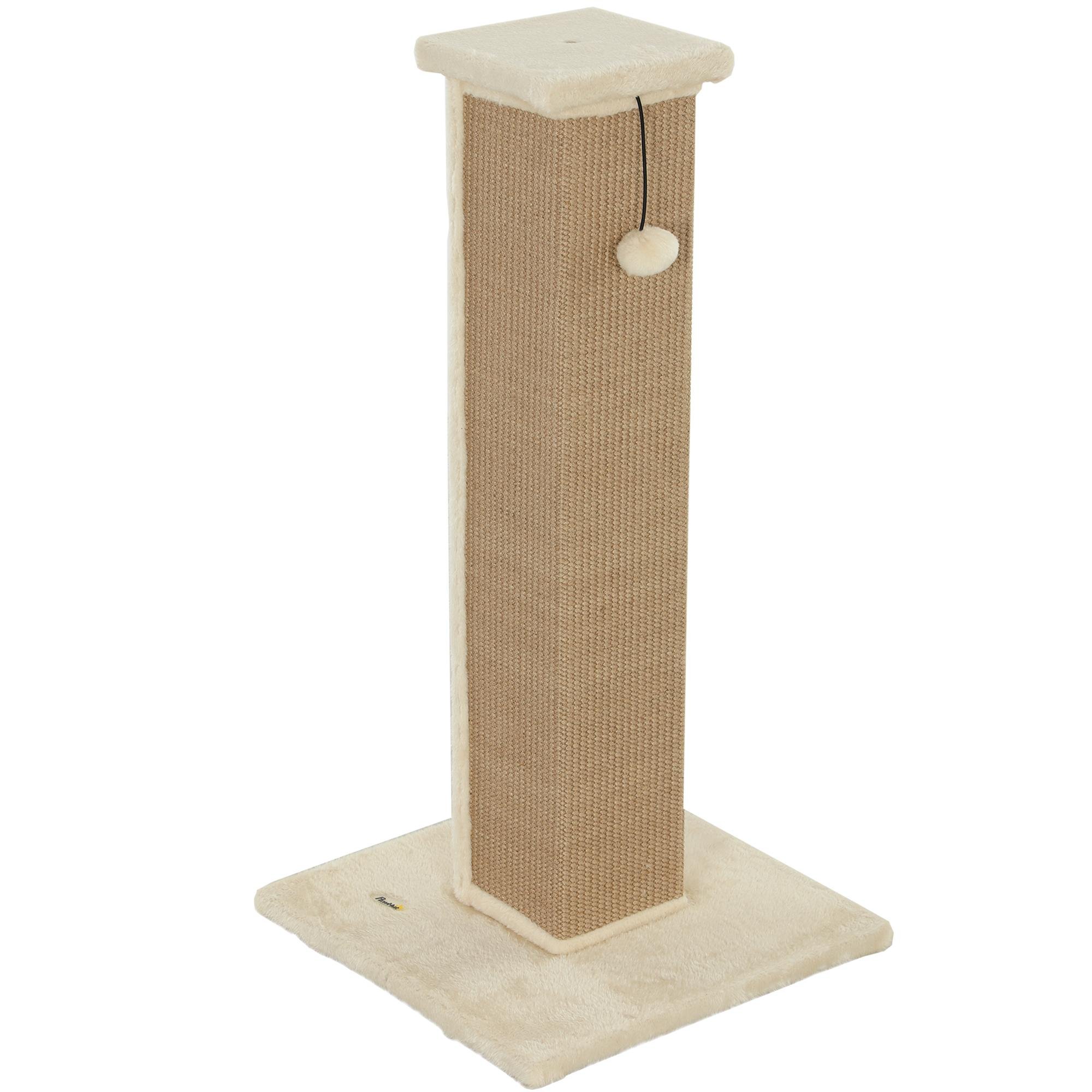 Beige 31.9 Inch Cat Post with Sisal Scratching Surface