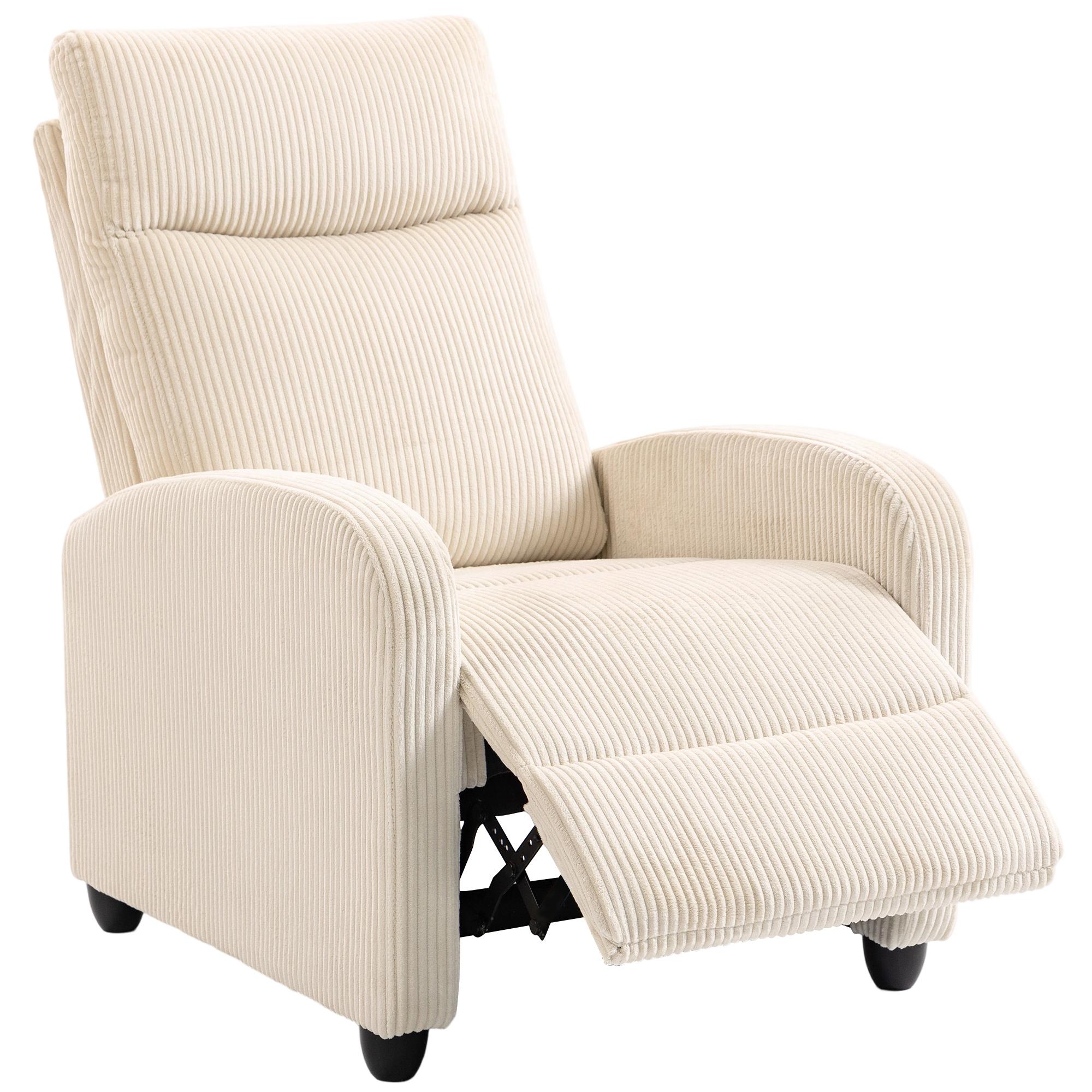 Beige Manual Recliner Chair with 135° Recline