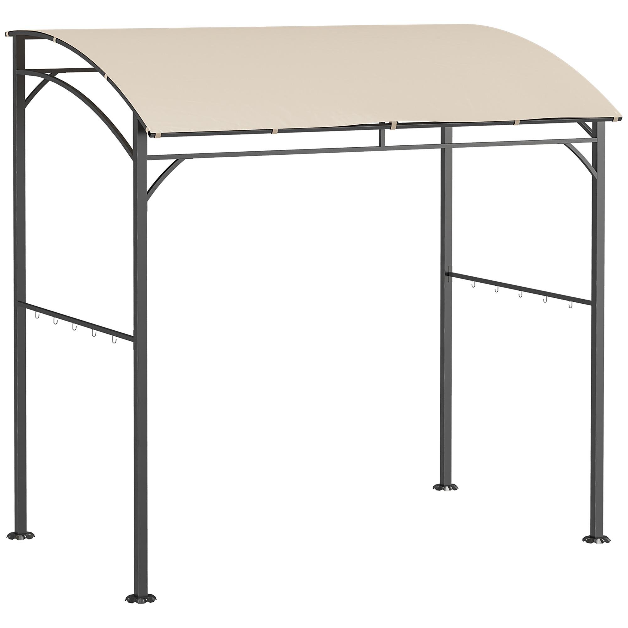 Beige 7 Foot Grill Gazebo with 10 Hooks, 7' x 5'