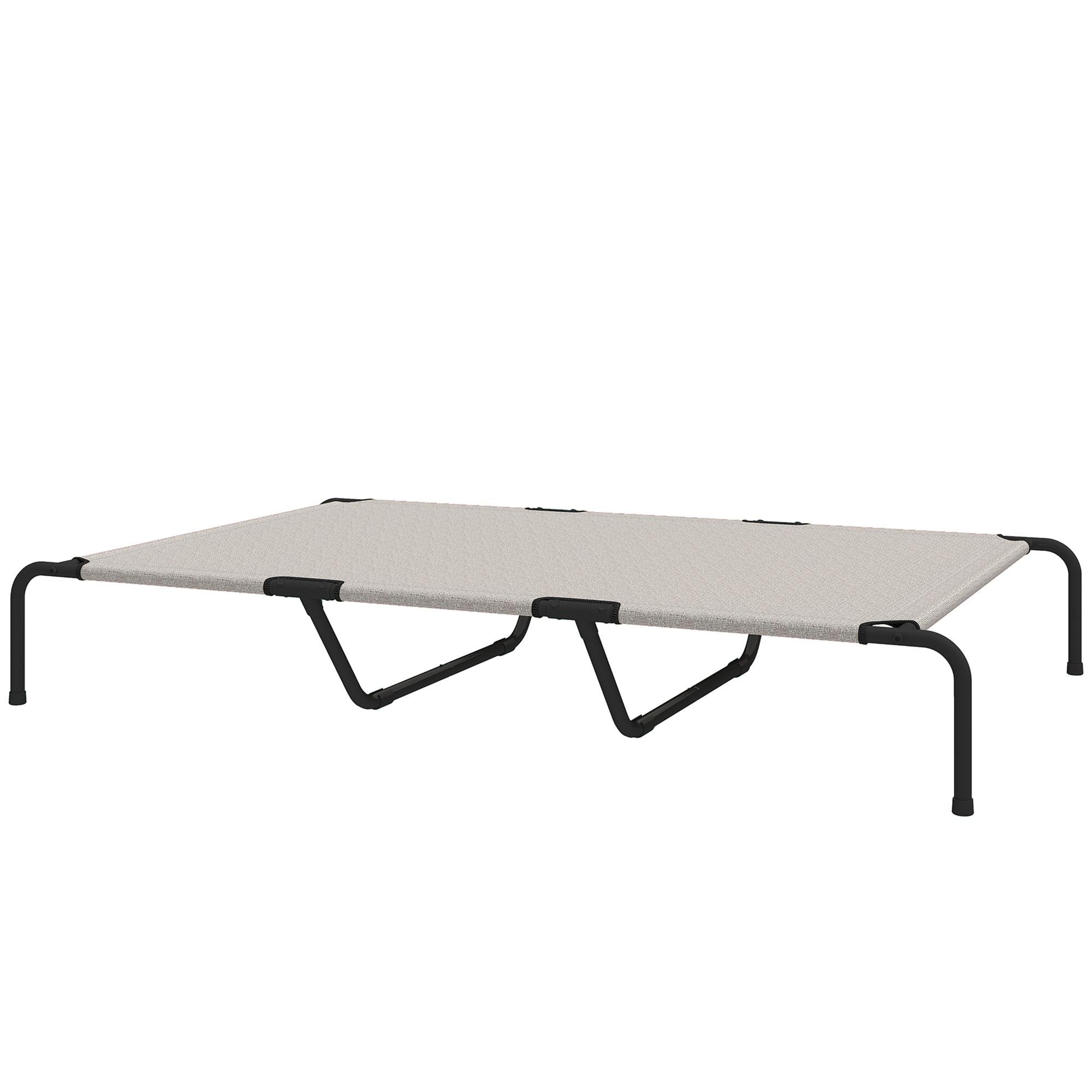 Beige Large Dog Cot with Breathable Mesh for Large Dogs