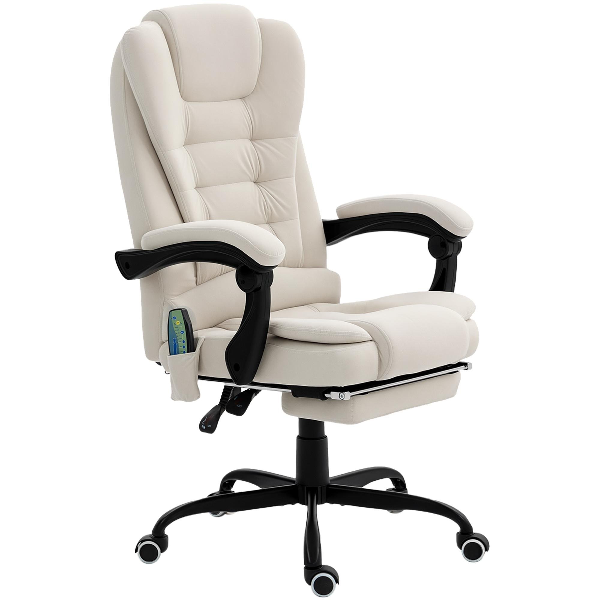 Beige 7 Point Massage Chair with Reclining Footrest