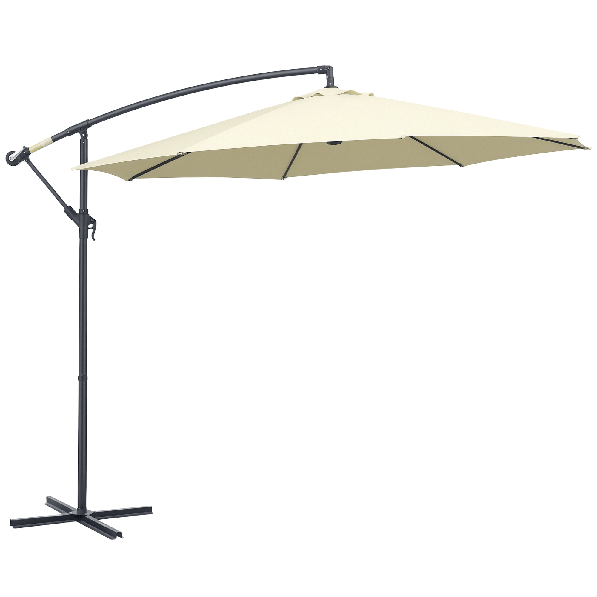 Beige Offset Cantilever Umbrella with 10-Foot Canopy