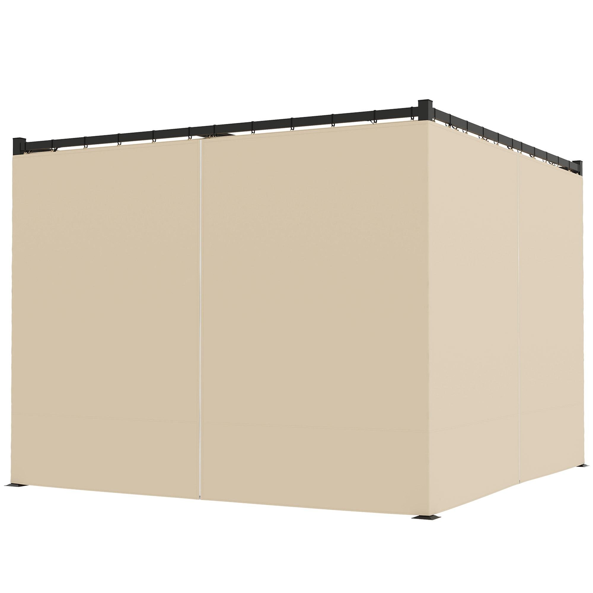9.84 ft Beige Pergola with Retractable Canopy