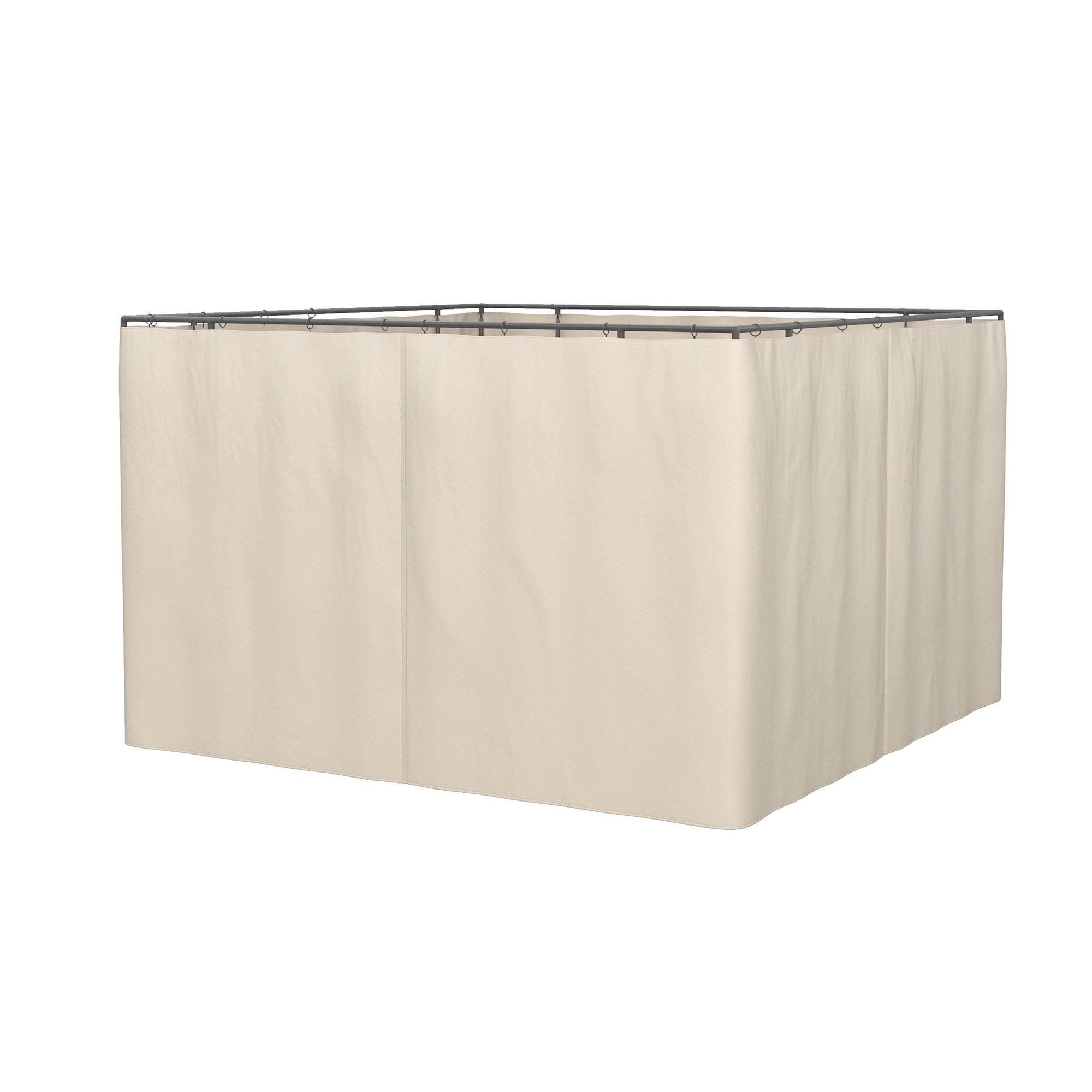 Beige 10x12 Gazebo Curtains, Polyester 4-Panel Set