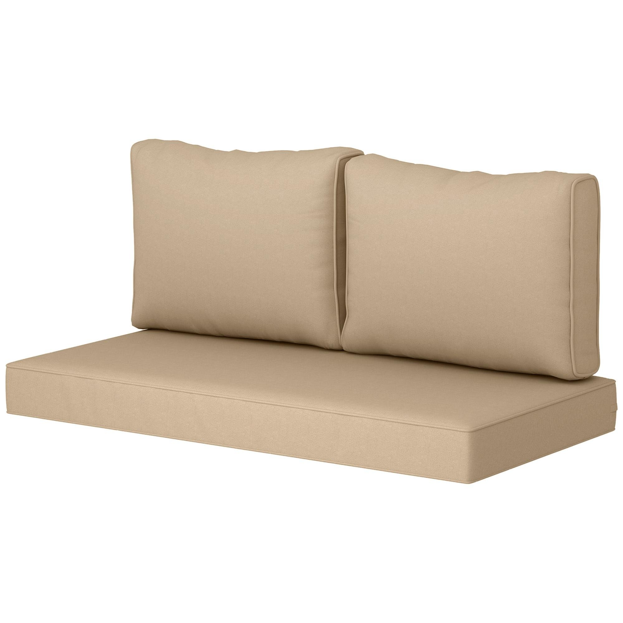 Beige Two Seater Cushion Set with Thick Filling