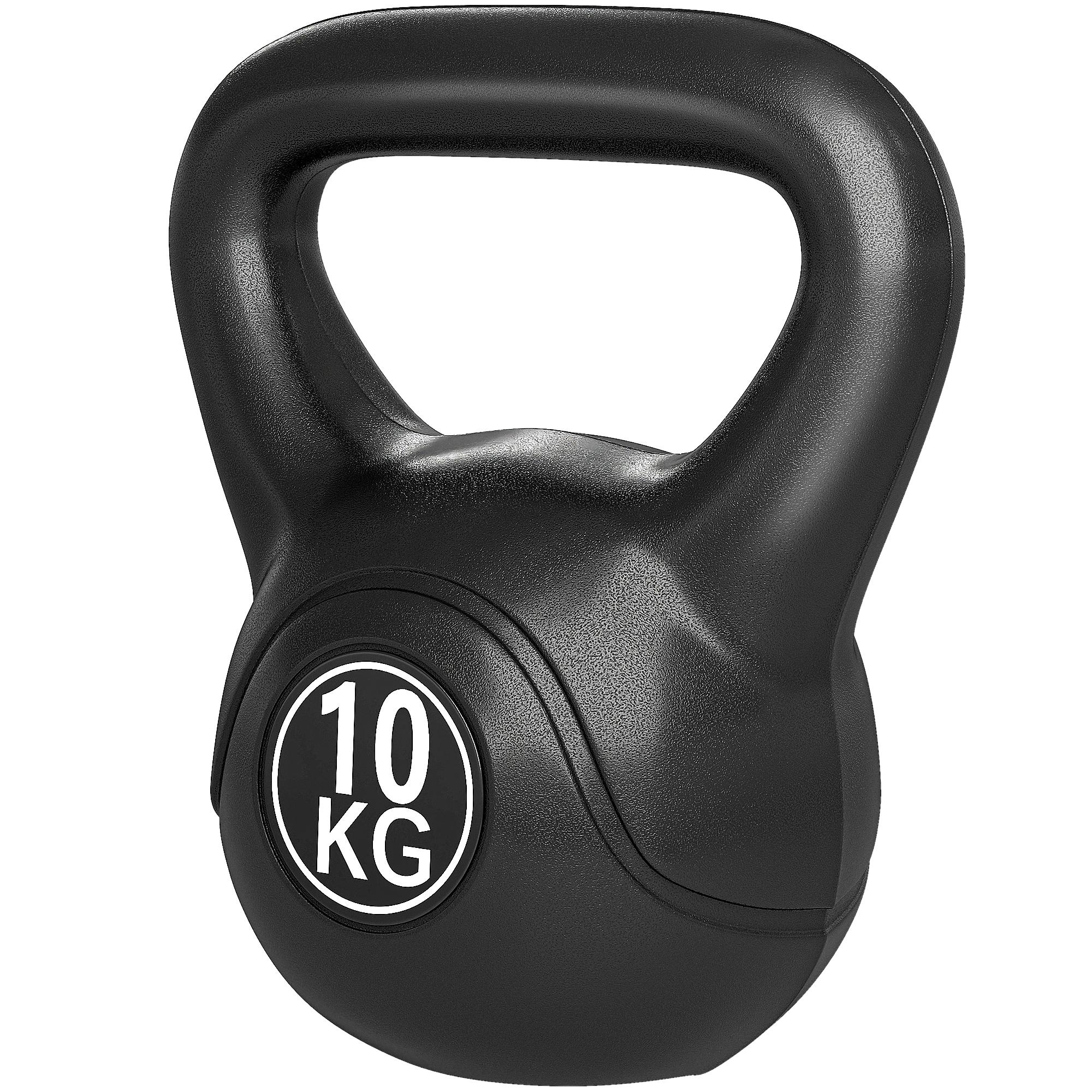 Black Plastic Kettlebell, 22 lb with Smooth Handle