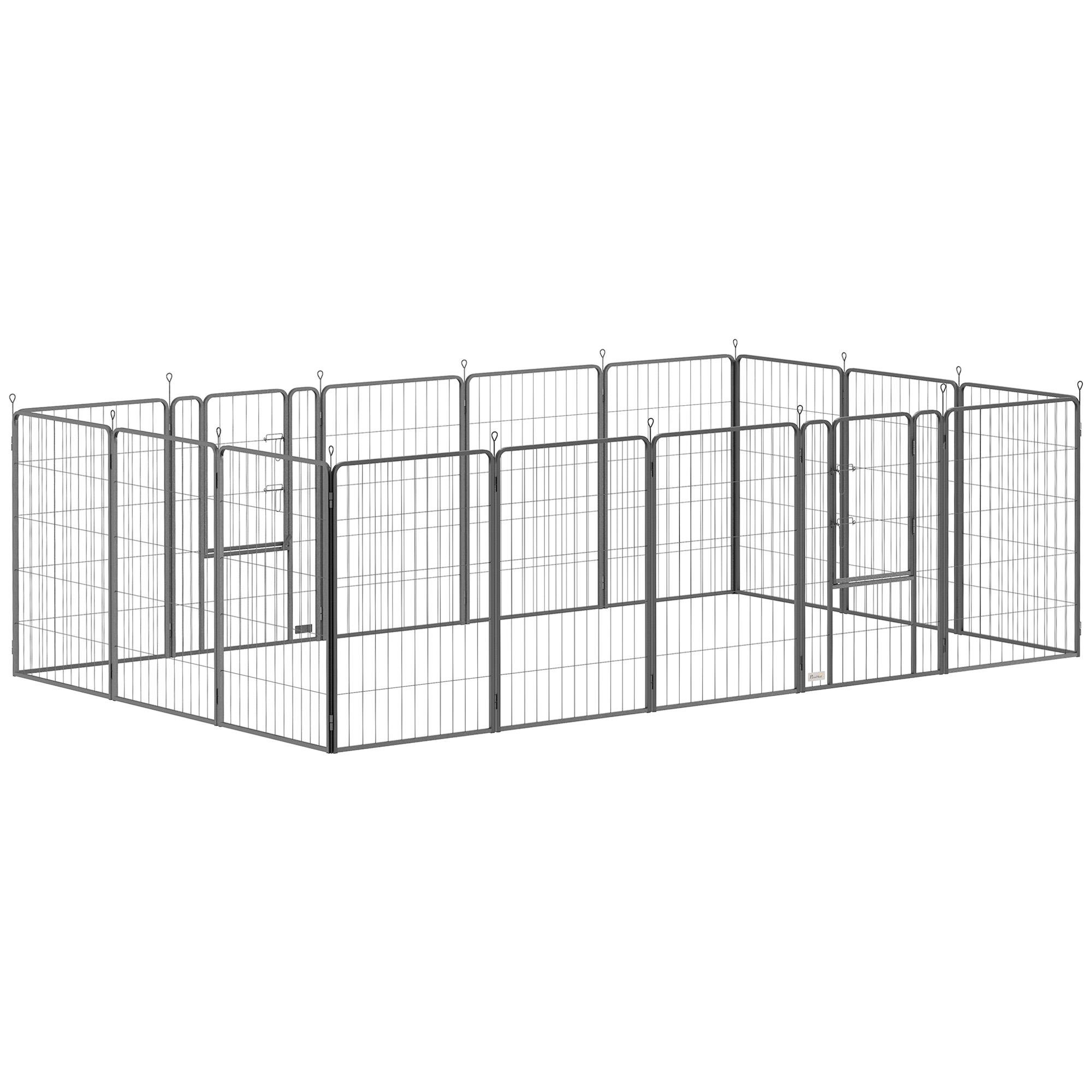 Black 39.4 Inch Dog Playpen with 16 Panels