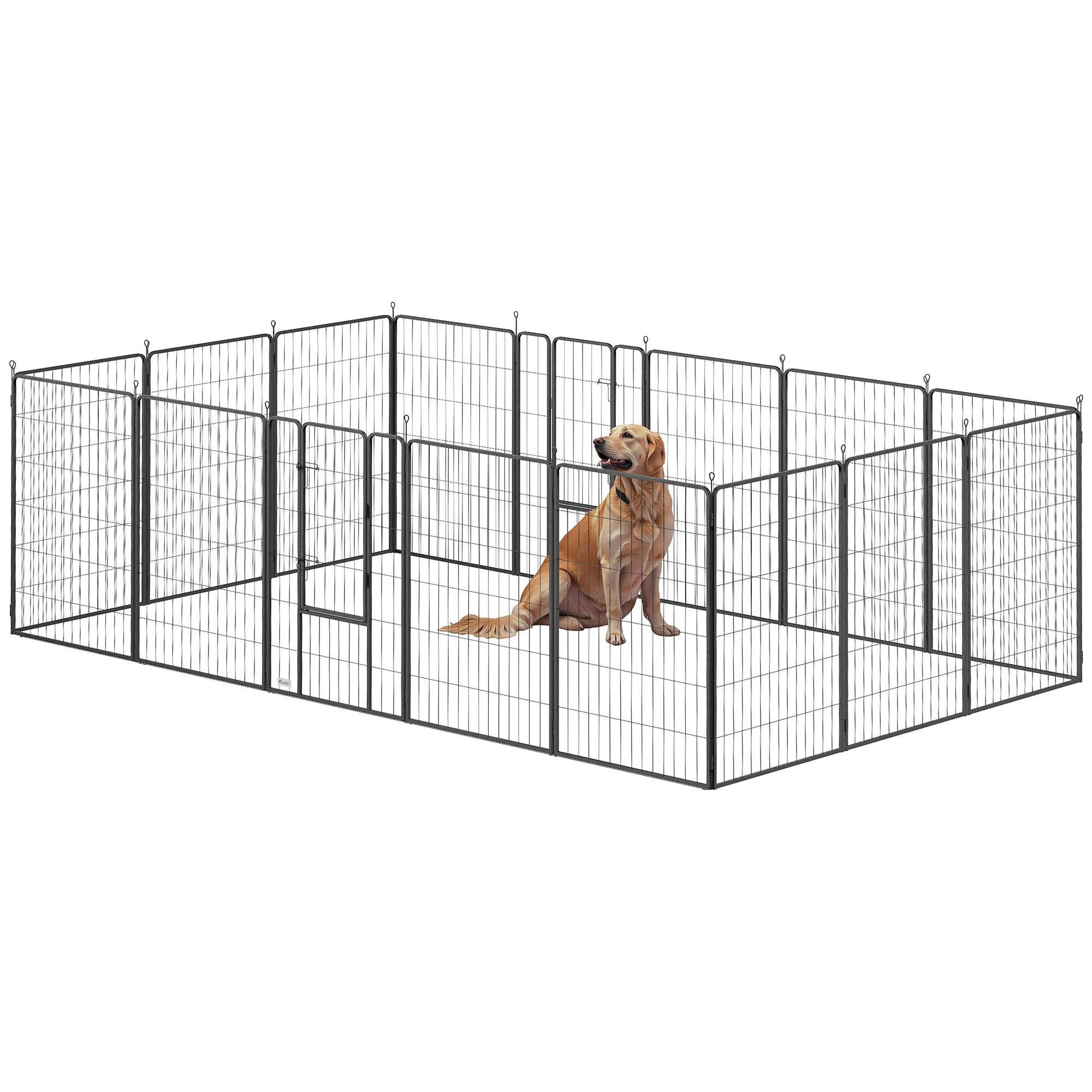 47 inch steel dog playpen, 16 panels with 2 doors