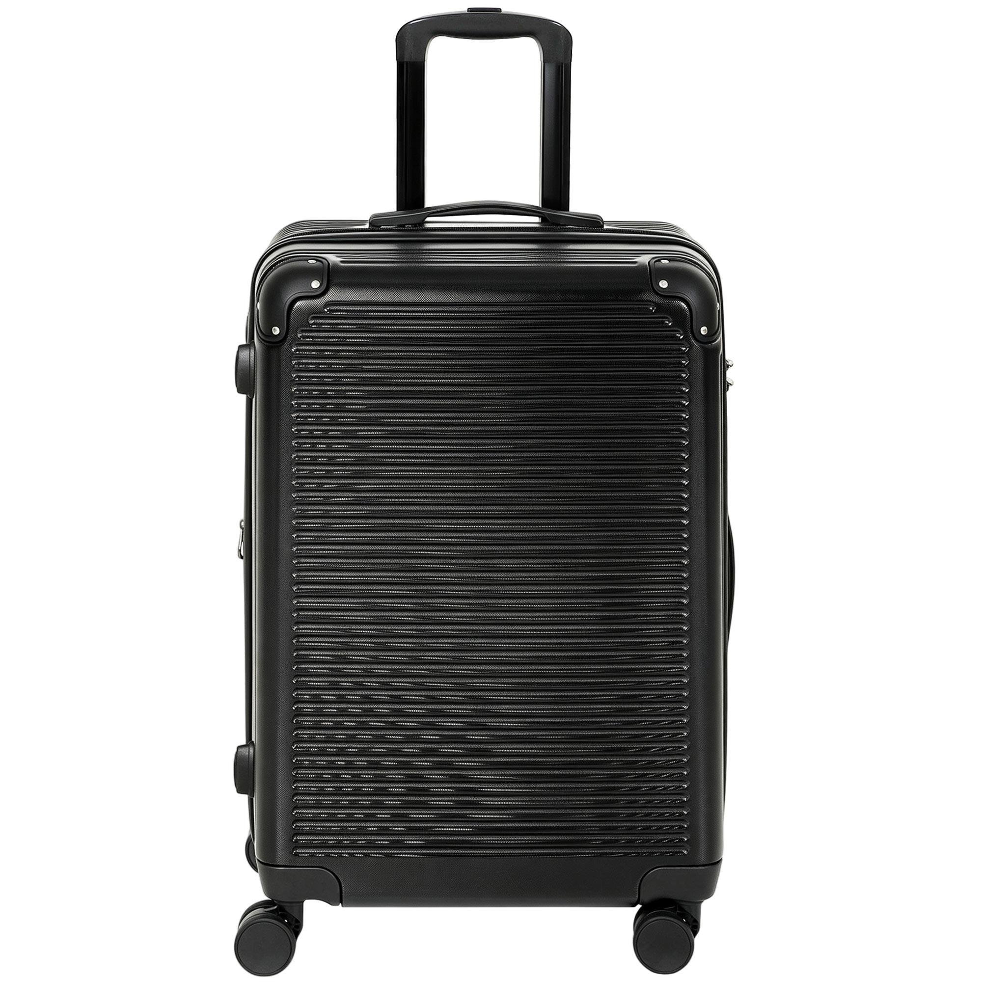 Black 24-Inch Expandable Luggage with Spinner Wheels